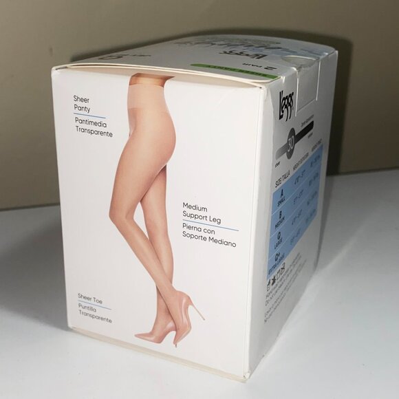 8 NEW L'EGGS "SHEER ENERGY" SZ Q SHEER TO WAIST PANTYHOSE 4 BLACK & 4 NUDE - Picture 3 of 4